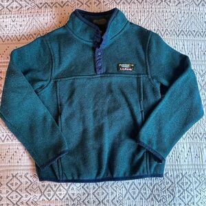 L.L. Bean Teal 1/4 snap sweater Sz 5-6